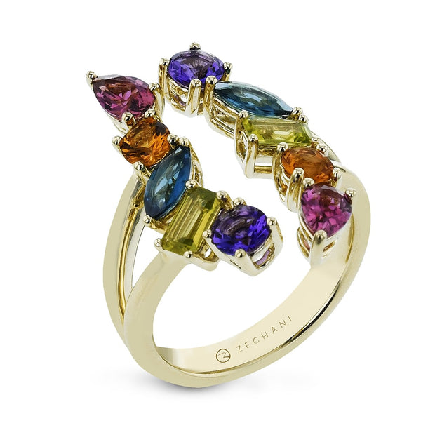 Zeghani Happy Color Rainbow Gemstone Ring