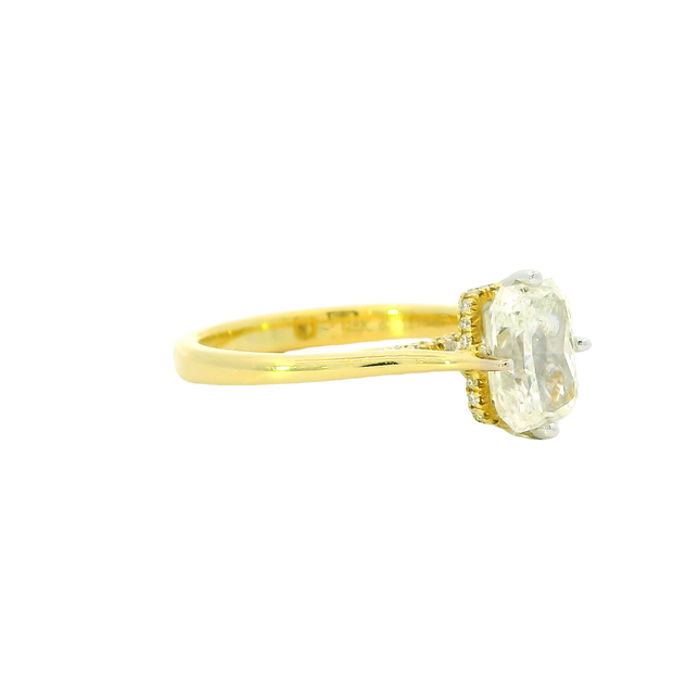 Simon G Radiant Cut Diamond Ring with Hidden Halo