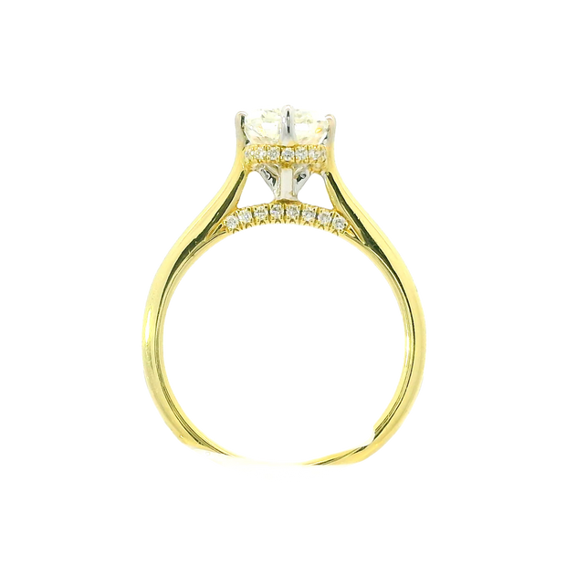 Simon G Radiant Cut Diamond Ring with Hidden Halo