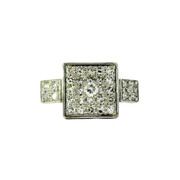 Yellow Gold Multistone Ring with Round Cut Diamonds