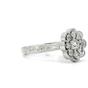 Antique Old European Cut Diamond Flower Ring