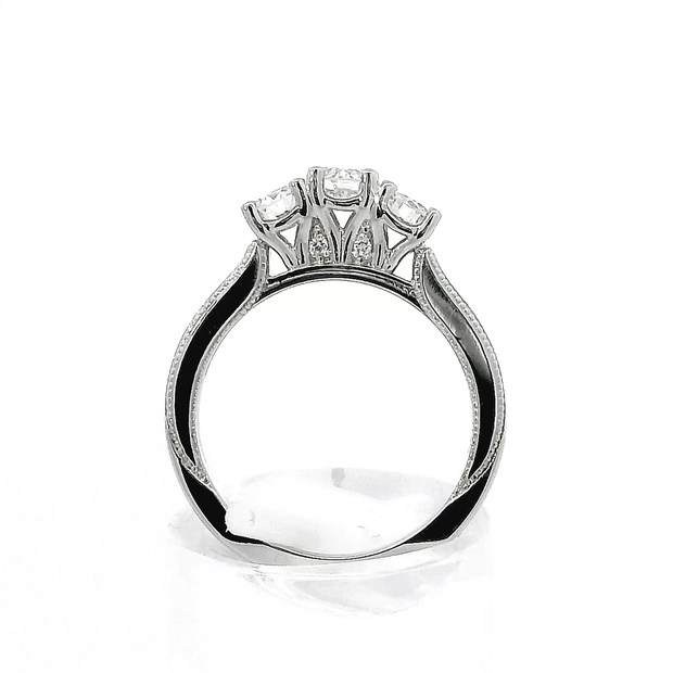 Antique Old European Cut Diamond Three-Stone Ring