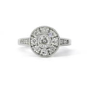 Platinum Antique Old European Diamond Engagement Ring