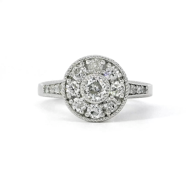 Platinum Antique Old European Diamond Engagement Ring