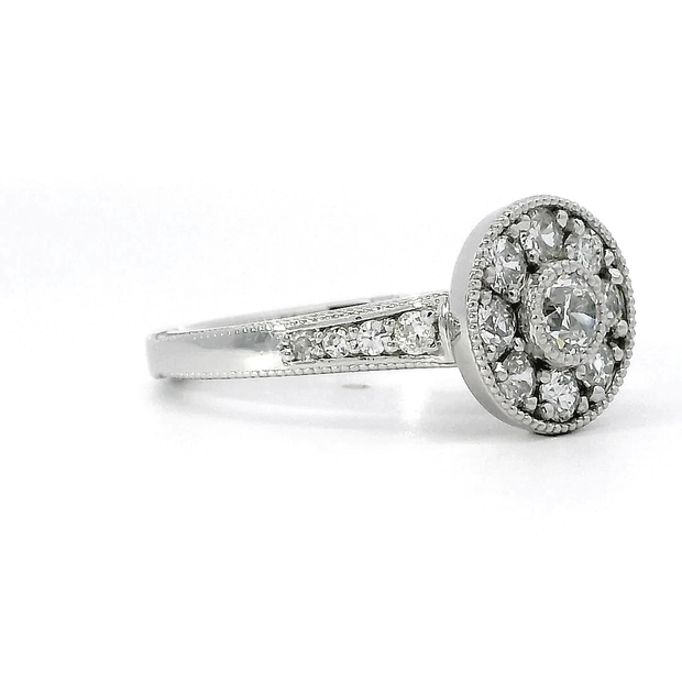 Platinum Antique Old European Diamond Engagement Ring