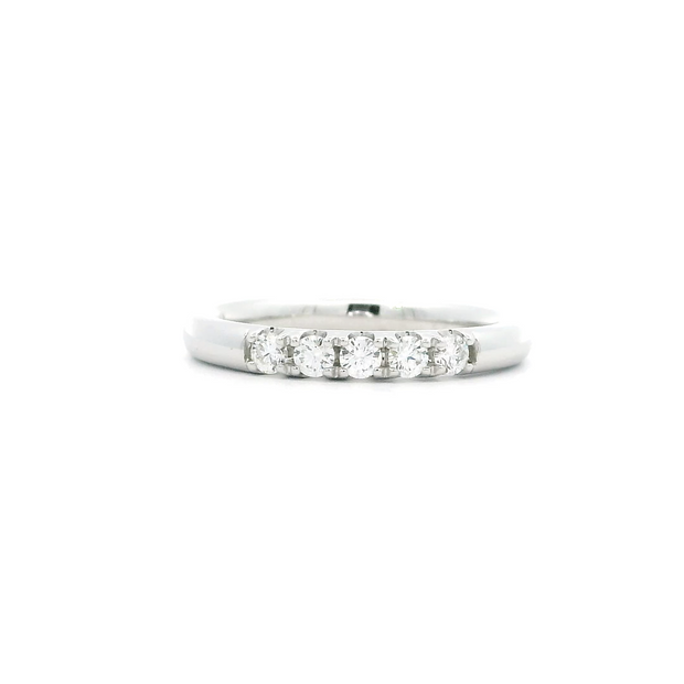 Alliance Julianna en or blanc avec diamants