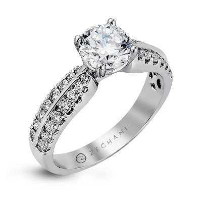 Bague de fiançailles ZR322 en or 14 carats avec diamants