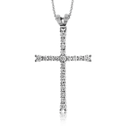 Pendentif croix ZP766 en or 14 carats avec diamants