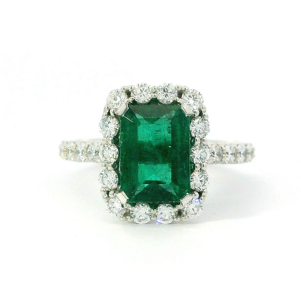 Emerald and Canadian Diamond Ring