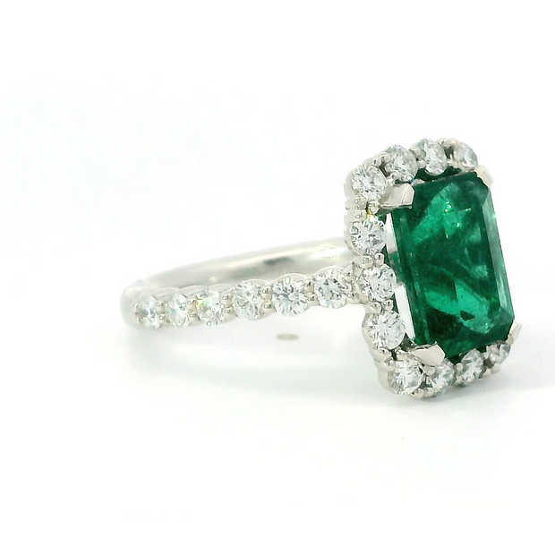 Emerald and Canadian Diamond Ring