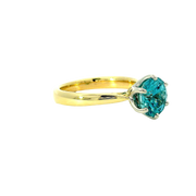 Round Blue Zircon Solitaire Ring