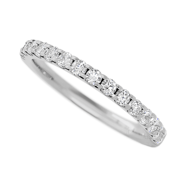 14K White Gold band with 15 Round Lab Grown Diamond (ST) having TCW-.45