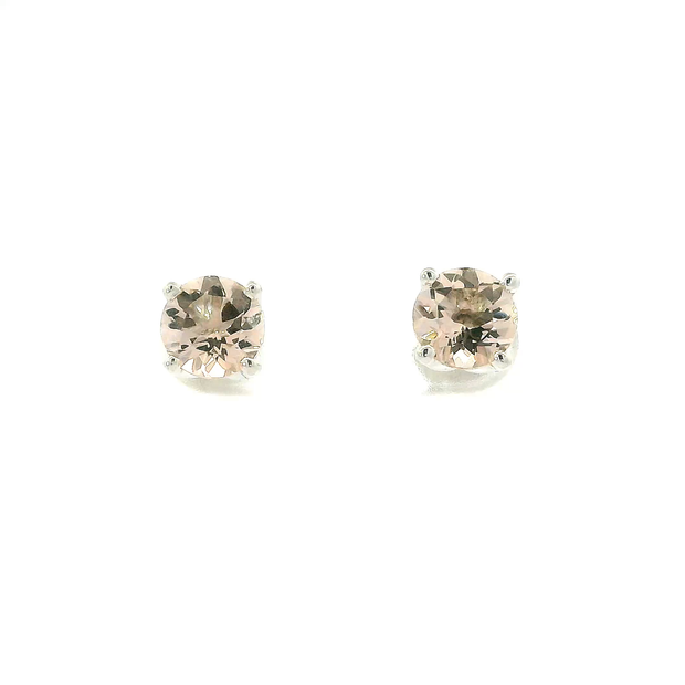  Boucles d'oreilles à tige solitaire morganite