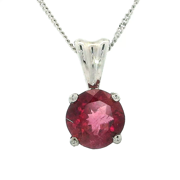 Pendentif en tourmaline rose et or blanc