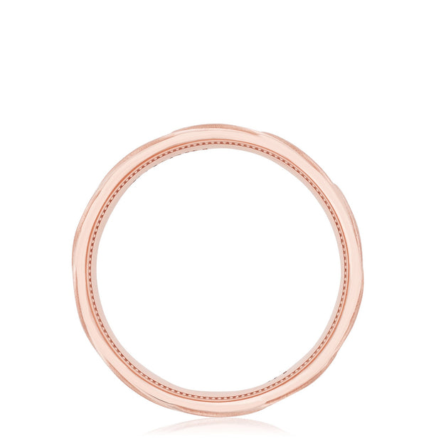 Geometric Crescent in Satin Finish Wedding Band