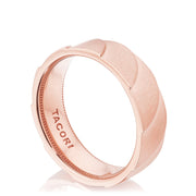 Geometric Crescent in Satin Finish Wedding Band