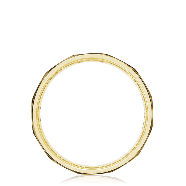 Geometric Faceted in Satin Finish Wedding Band