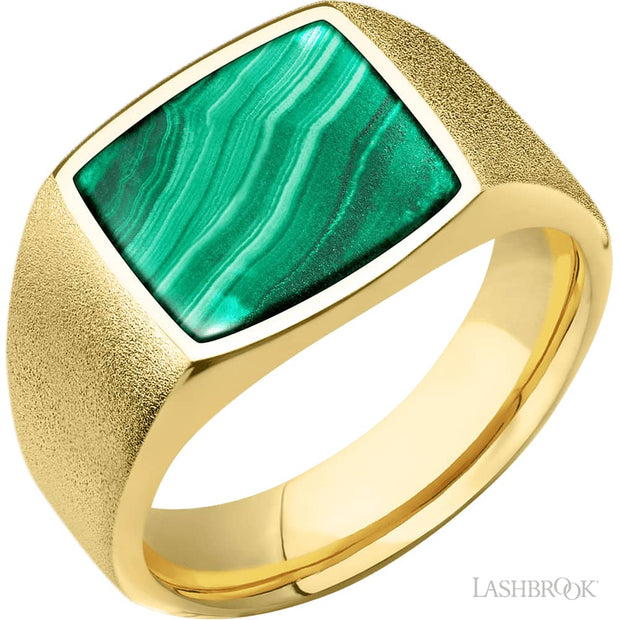 Men's Customizable Malachite Signet Ring