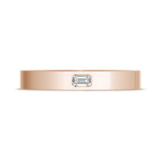 Bezel Set Diamond Wedding Band in High Polish