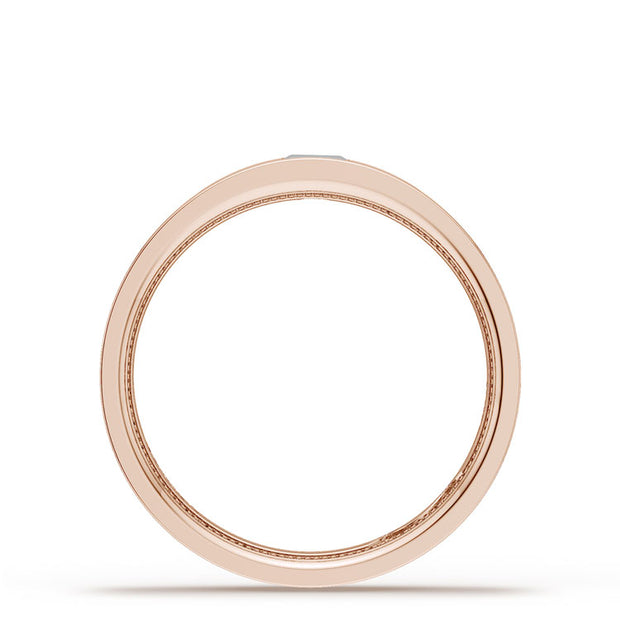 Bezel Set Diamond Wedding Band in High Polish