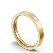 Bezel Set Diamond Wedding Band in High Polish