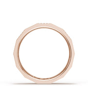 Diamond Faceted - Partial Coverage Wedding Band in Satin Finish  - 4mm