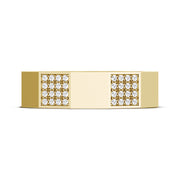 Diamond Faceted - Partial Coverage Wedding Band in High Polish  - 6mm