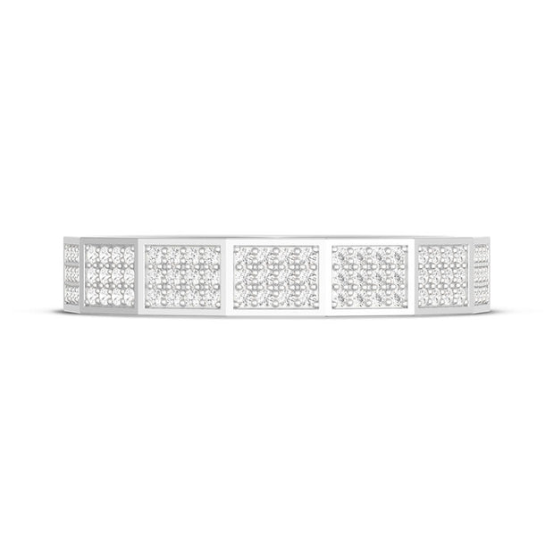 Diamond Faceted - Full Coverage Wedding Band in High Polish  - 4mm