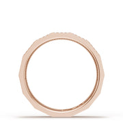 Diamond Faceted - Full Coverage Wedding Band in High Polish  - 4mm