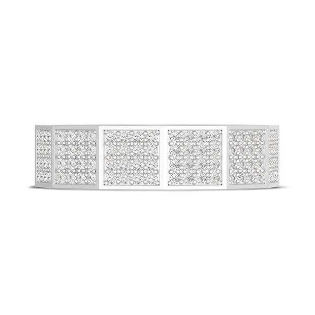 Diamond Faceted - Full Coverage Wedding Band in High Polish  - 6mm