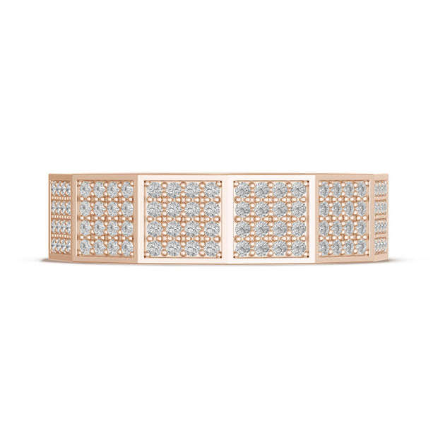 Diamond Faceted - Full Coverage Wedding Band in High Polish  - 6mm