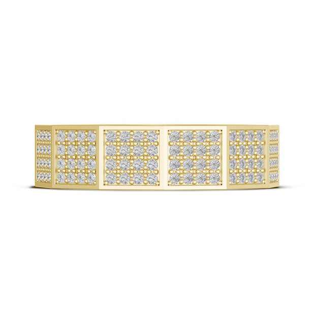 Diamond Faceted - Full Coverage Wedding Band in High Polish  - 6mm