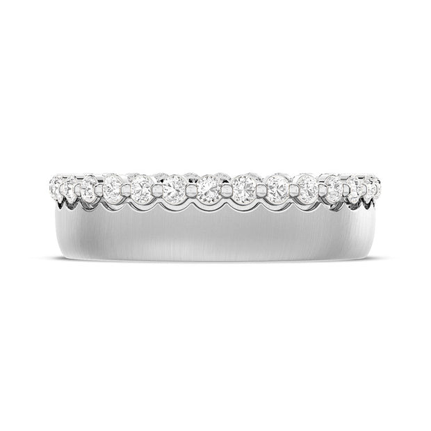 Diamond Edge Satin Finish Wedding Band