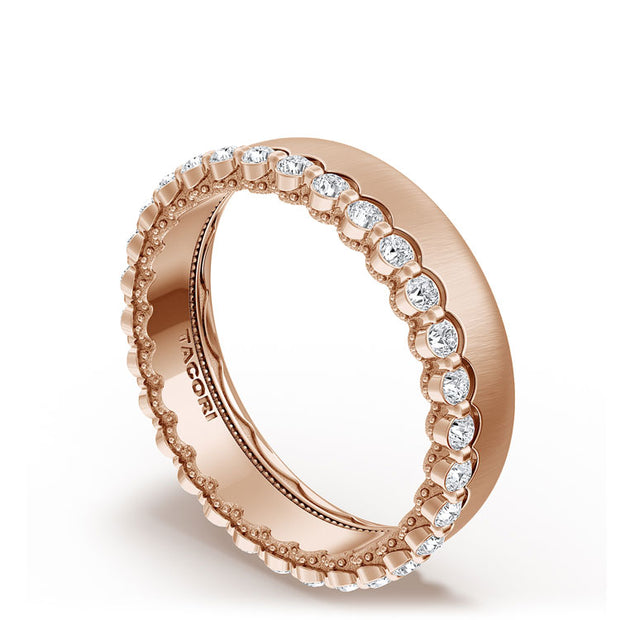 Diamond Edge Satin Finish Wedding Band