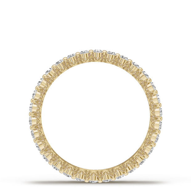 Diamond Edge Satin Finish Wedding Band
