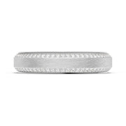 Bevel Edge Diamond Wedding Band in Brushed Finish - 5mm