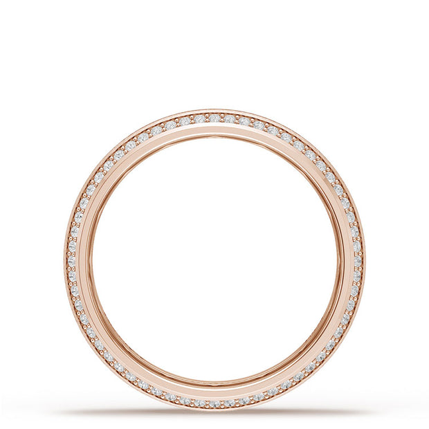 Bevel Edge Diamond Wedding Band in Brushed Finish - 5mm