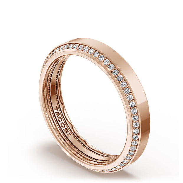 Bevel Edge Diamond Wedding Band in High Polish - 5mm