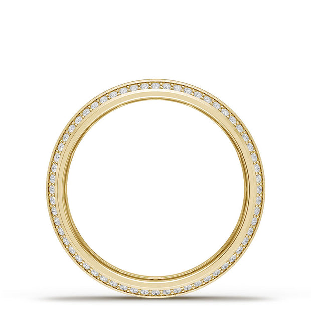 Bevel Edge Diamond Wedding Band in Brushed Finish - 5mm