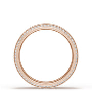 Bevel Edge Diamond Wedding Band in Brushed Finish - 7mm