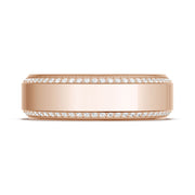 Bevel Edge Diamond Wedding Band in High Polish - 7mm