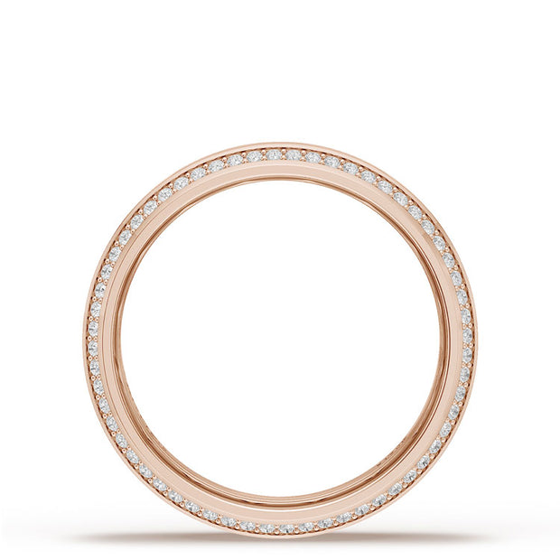 Bevel Edge Diamond Wedding Band in High Polish - 7mm