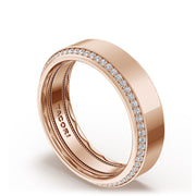 Bevel Edge Diamond Wedding Band in High Polish - 7mm