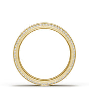 Bevel Edge Diamond Wedding Band in Brushed Finish - 7mm