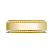 Bevel Edge Diamond Wedding Band in High Polish - 7mm