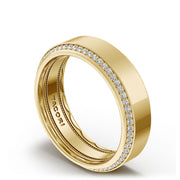 Bevel Edge Diamond Wedding Band in High Polish - 7mm