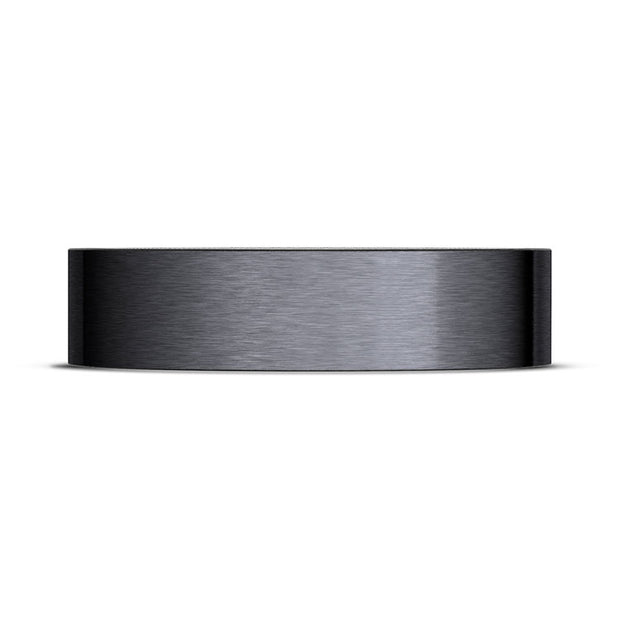 Titanium Two-Tone Flat Wedding Band - 6mm