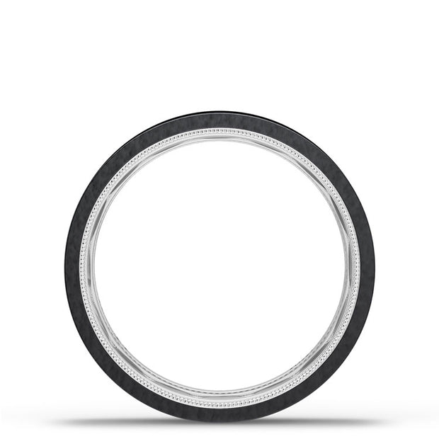 Titanium Two-Tone Flat Wedding Band - 6mm