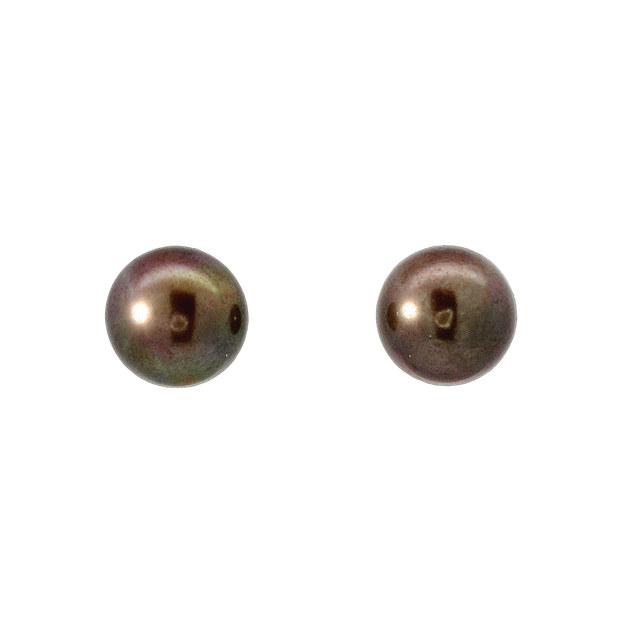 Chocolate Freshwater Pearl Stud Earrings
