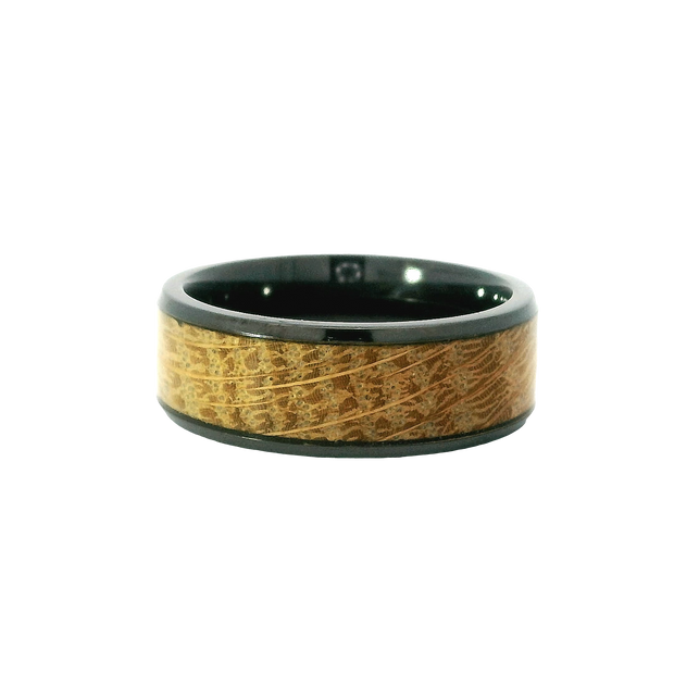 Men's Zirconium Band with Hardwood Inlay